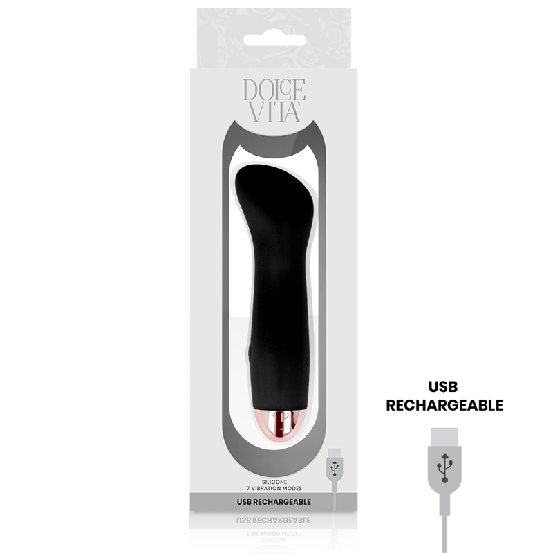 DOLCE VITA - VIBRADOR RECARGABLE ONE NEGRO 7 VELOCIDADES - Imagen 4