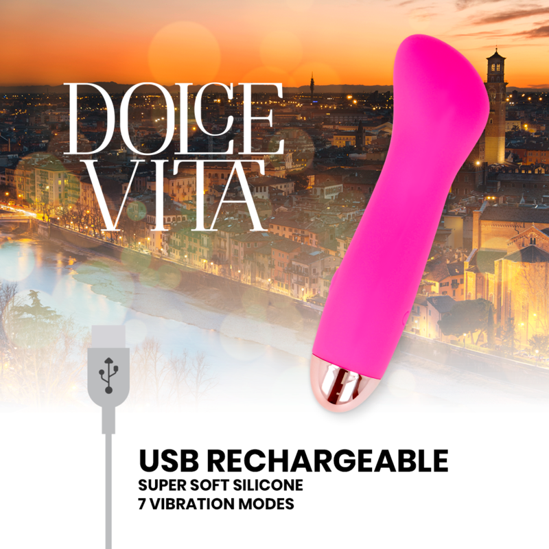 DOLCE VITA - RECHARGEABLE VIBRATOR ONE PINK 7 SPEED - Imagen 5