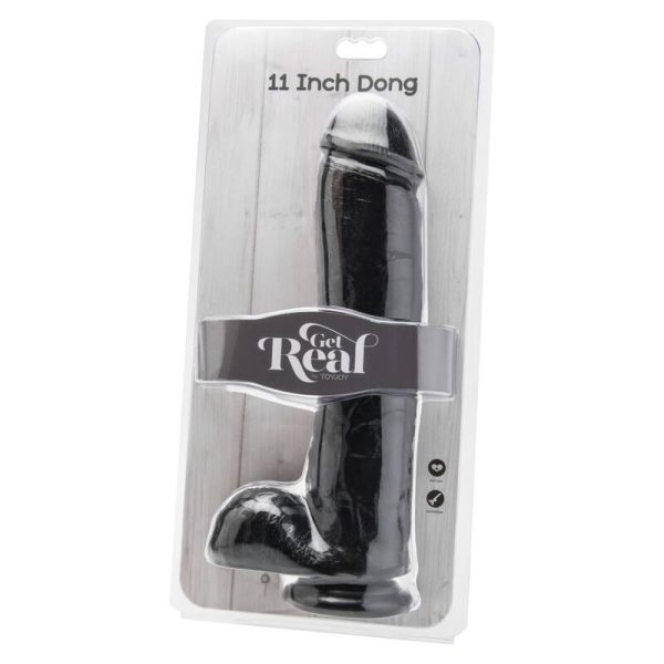 GET REAL - DILDO 28 CM CON TESTÍCULOS NEGRO - Imagen 2