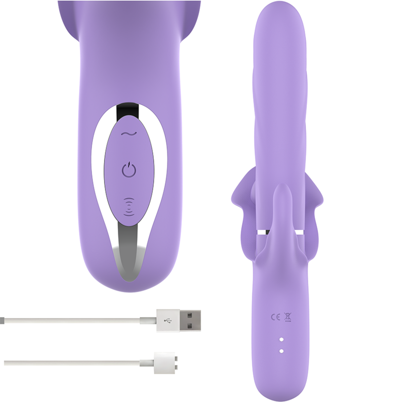 INTENSE - BILLIE VIBRADOR MULTIFUNCIÓN RECARGABLE SUCCIONADOR CON PULSADOR MORADO - Imagen 5