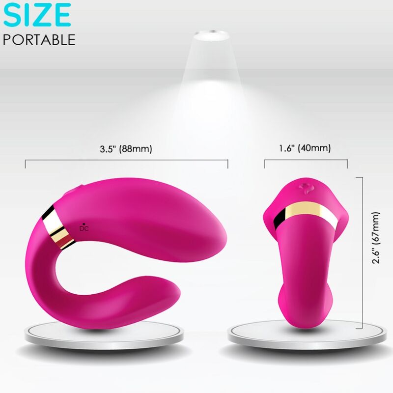 ARMONY - CRESCENT VIBRATOR FOR COUPLES REMOTE CONTROL FUCHSIA - Imagen 3
