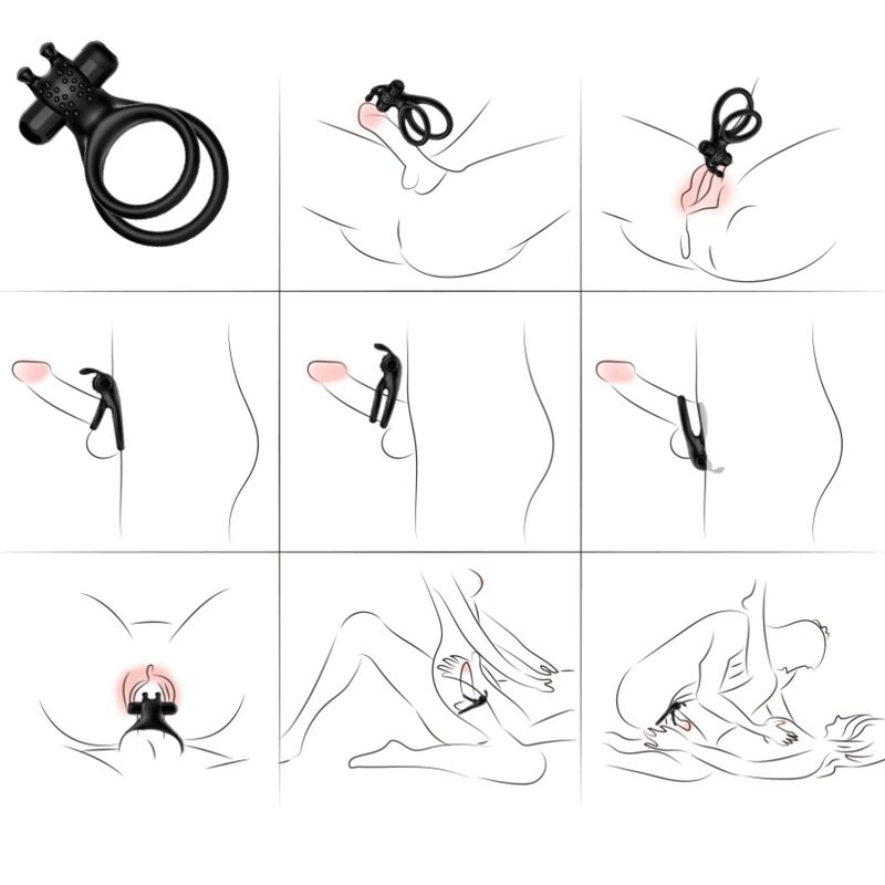 ARMONY - TRAVELER DOUBLE VIBRATOR RING FOR COUPLES RABBIT BLACK - Imagen 4