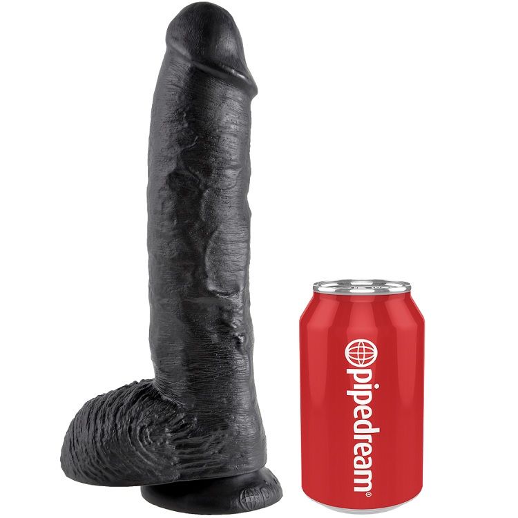 KING COCK - DILDO BLACK WITH BALLS 25.4 CM - Imagen 3
