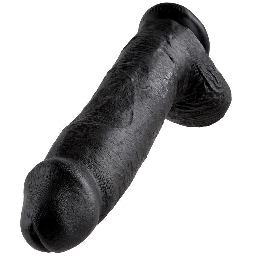 KING COCK - DILDO BLACK WITH BALLS 30.48 CM - Imagen 2