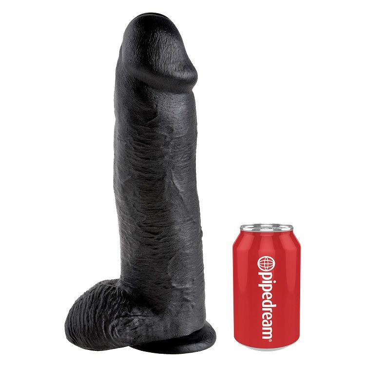 KING COCK - DILDO BLACK WITH BALLS 30.48 CM - Imagen 3