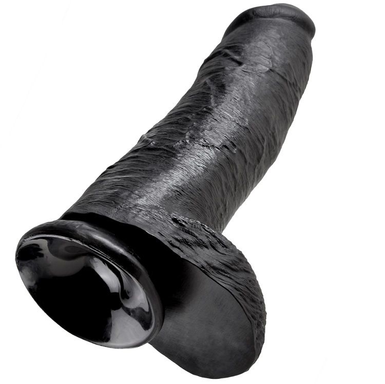 KING COCK - DILDO BLACK WITH BALLS 30.48 CM - Imagen 4