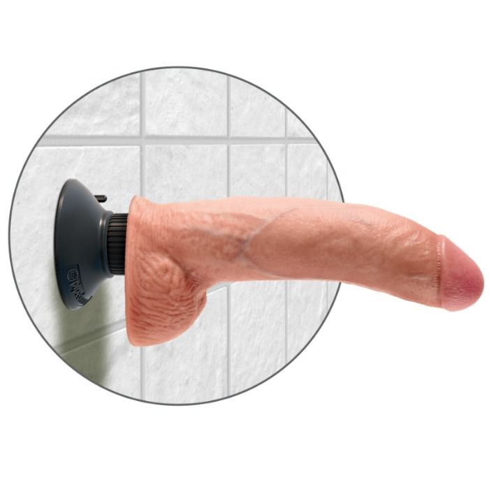 KING COCK - 23 CM VIBRATING COCK WITH BALLS FLESH - Imagen 4