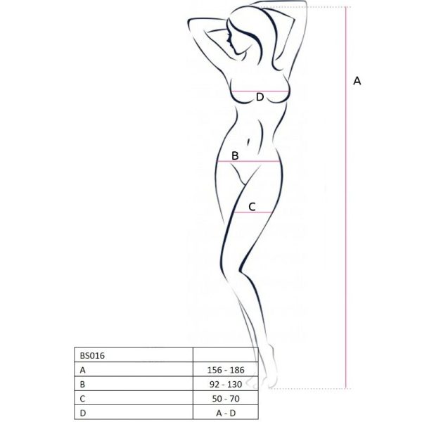 PASSION - WOMAN BS016 BODYSTOCKING BLANCO TALLA ÚNICA - Imagen 2