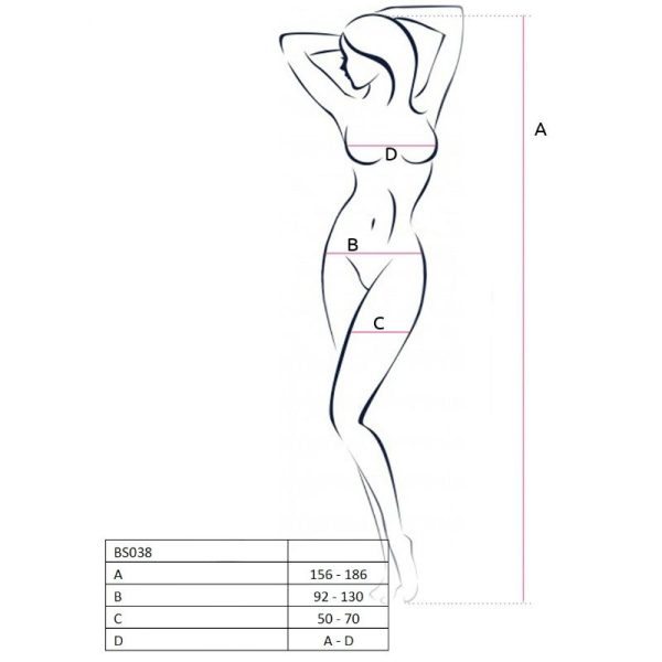 PASSION - WOMAN BS038 BODYSTOCKING BLANCO TALLA ÚNICA - Imagen 2