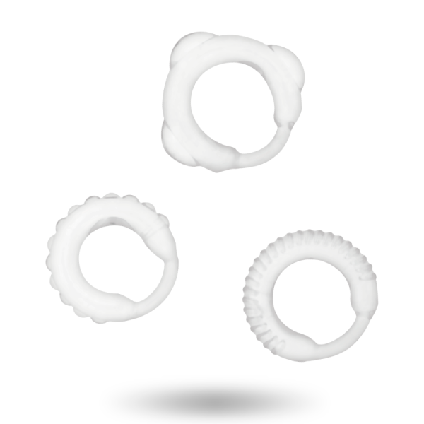ADDICTED TOYS - SET 3 ANILLOS PENE CLEAR - Imagen 2