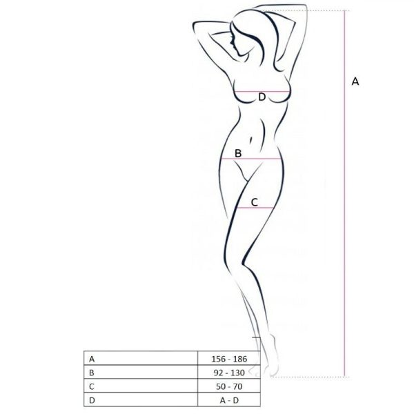 PASSION - WOMAN BS050 BODYSTOCKING ROJO TALLA ÚNICA - Imagen 2
