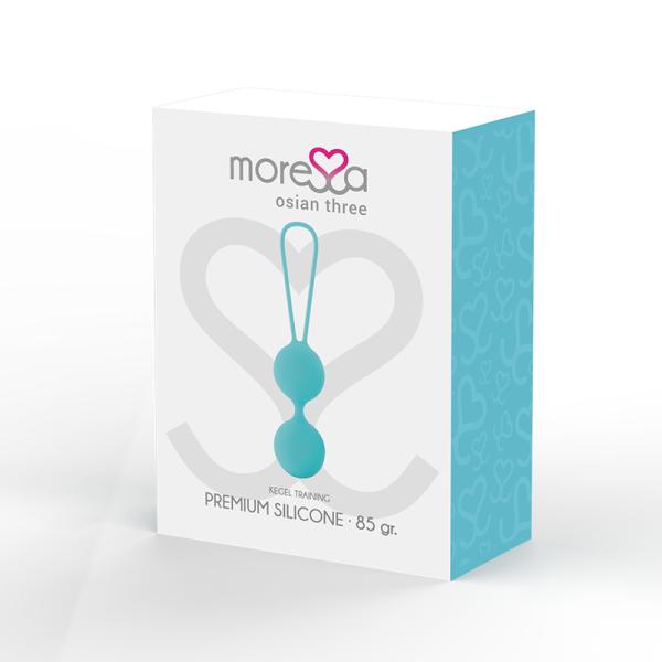 MORESSA - OSIAN THREE ENTRENAMIENTO SUELO PELVICO 85 gr PREMIUM SILICONA TURQUESA - Imagen 3