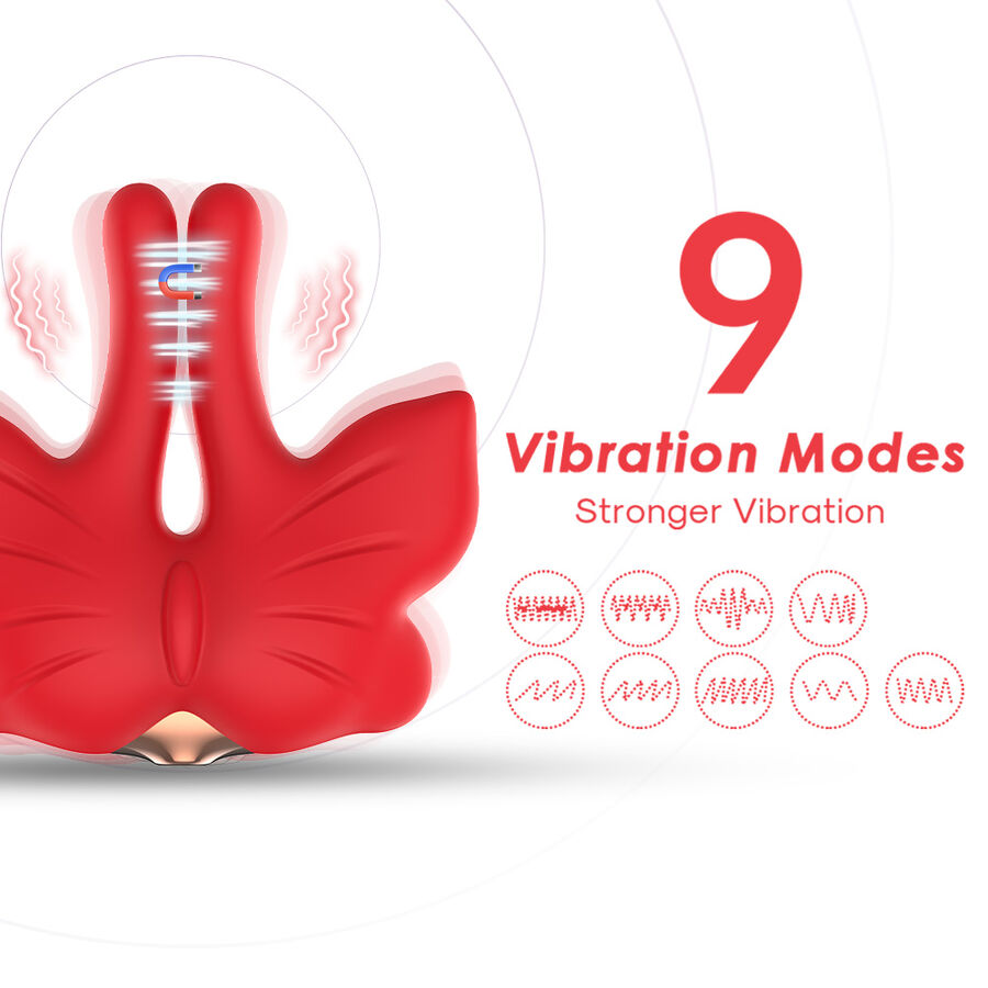 ARMONY - MAGNETIC NIPPLE CLAMPS WITH VIBRATION BUTTERFLY SHAPE RED - Imagen 5