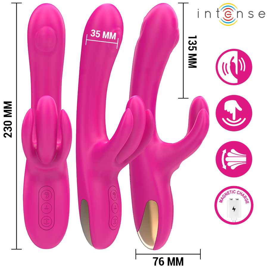 INTENSE - BRITNEY VIBRADOR MULTIFUNCIÓN RABBIT 23 CM ROSA - Imagen 3