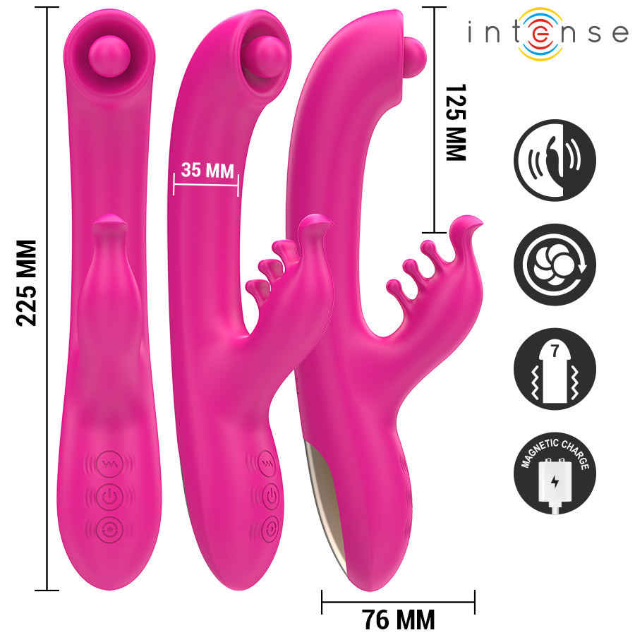 INTENSE - CHRISTINA VIBRADOR MULTIFUNCIÓN RABBIT 22.5 CM ROSA - Imagen 3