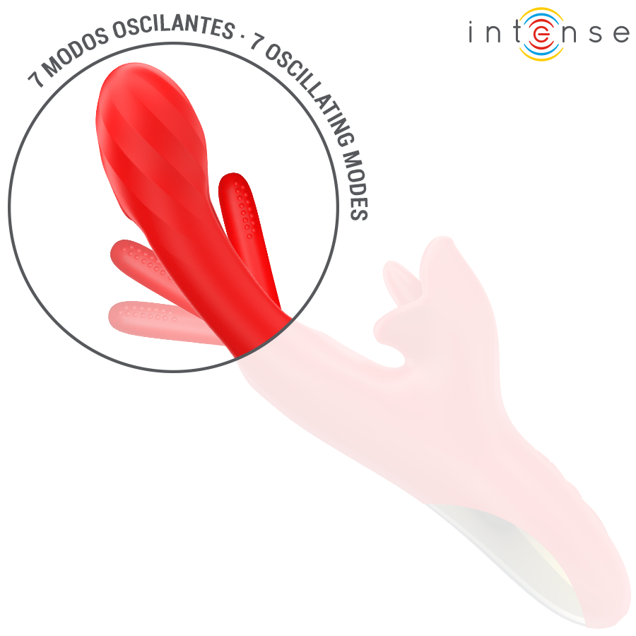 INTENSE - JESSICA VIBRADOR MULTIFUNCIÓN ESTIMULACIÓN CLÍTORIS 24.8 CM ROJO - Imagen 5