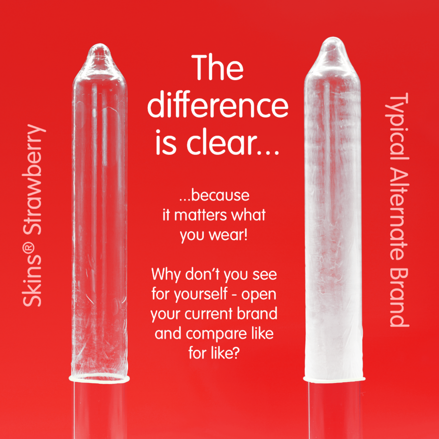 SKINS - PRESERVATIVOS PREMIUM SABOR FRESA PACK 4 - Imagen 3