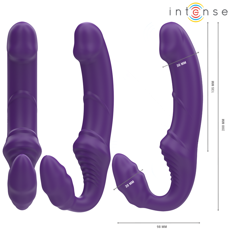 INTENSE - JILL VIBRADOR DOBLE 20 CM VIOLETA CONTROL REMOTO - Imagen 3