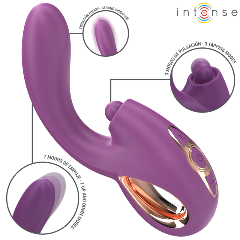 INTENSE - LALI VIBRADOR PUNTO G MULTIFUNCIÓN ESTIMULACIÓN EMPUJE VIBRACIÓN MORADO - Imagen 2