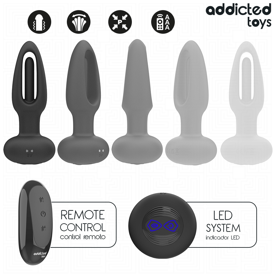 ADDICTED TOYS - PLUG ANAL CON LENGUA VIBRADORA Y CONTROL REMOTO - Imagen 4