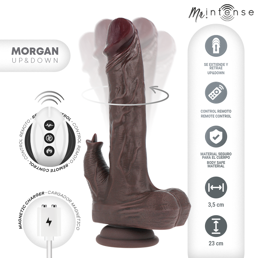 MR INTENSE - MORGAN REALÍSTICO MULTIFUNCIÓN CON VIBRACIÓN Y UP AND DOWN CONTROL REMOTO 23 CM -O- 3.5 CM - Imagen 3