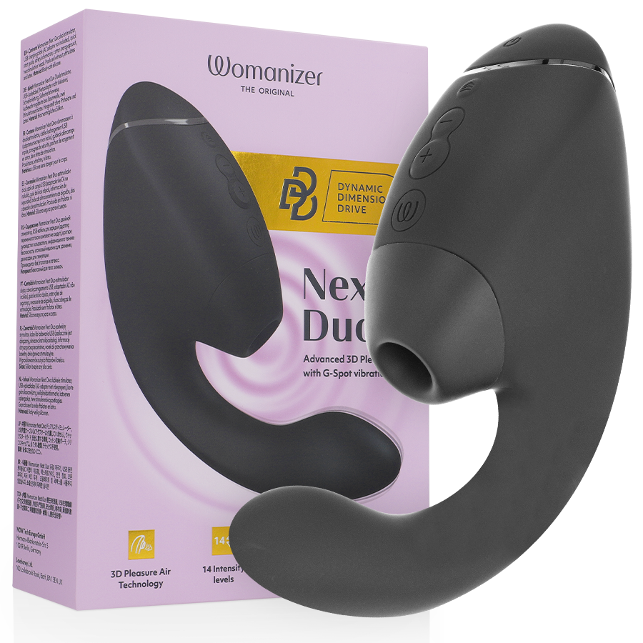 WOMANIZER - DUO NEXT ESTIMULADOR VIBRADOR DUAL CLÍTORIS  PUNTOG NEGRO