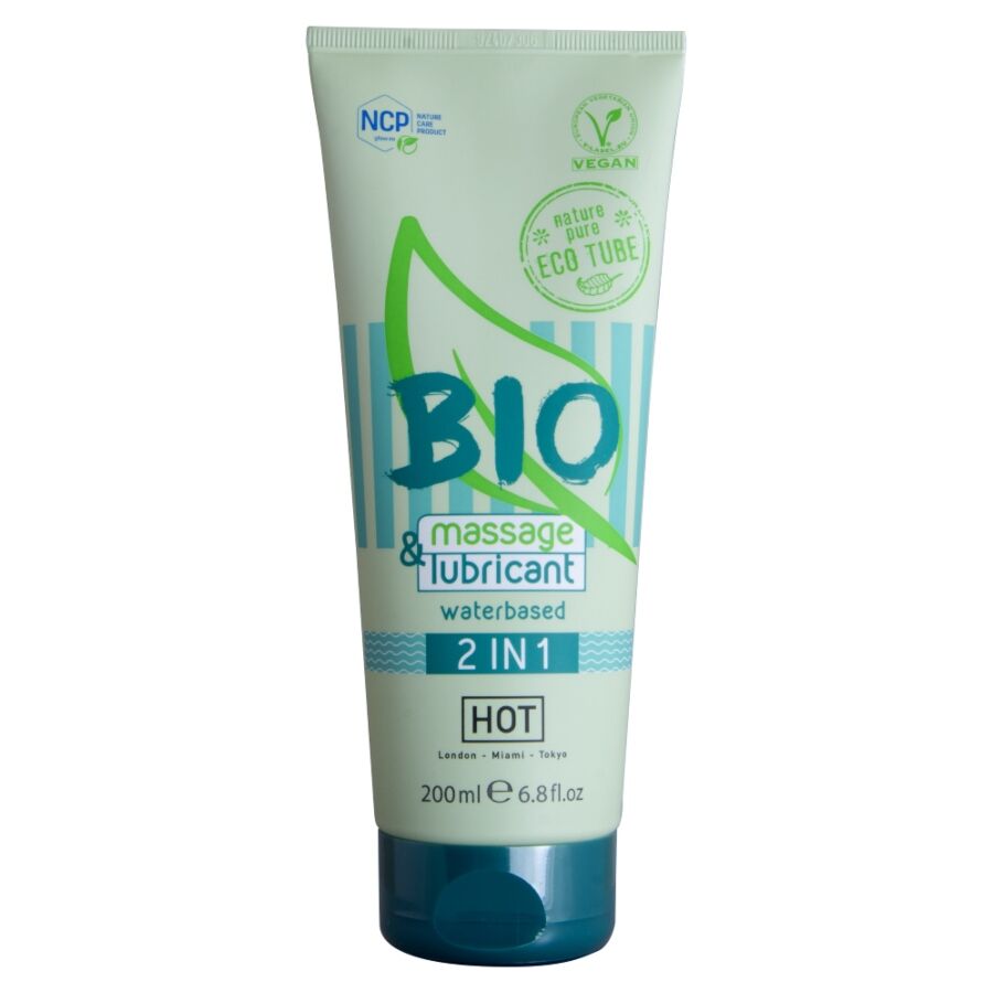 HOT - BIO MASSAGE LUBRICANTE BASE AGUA 2 EN 1 200 ML