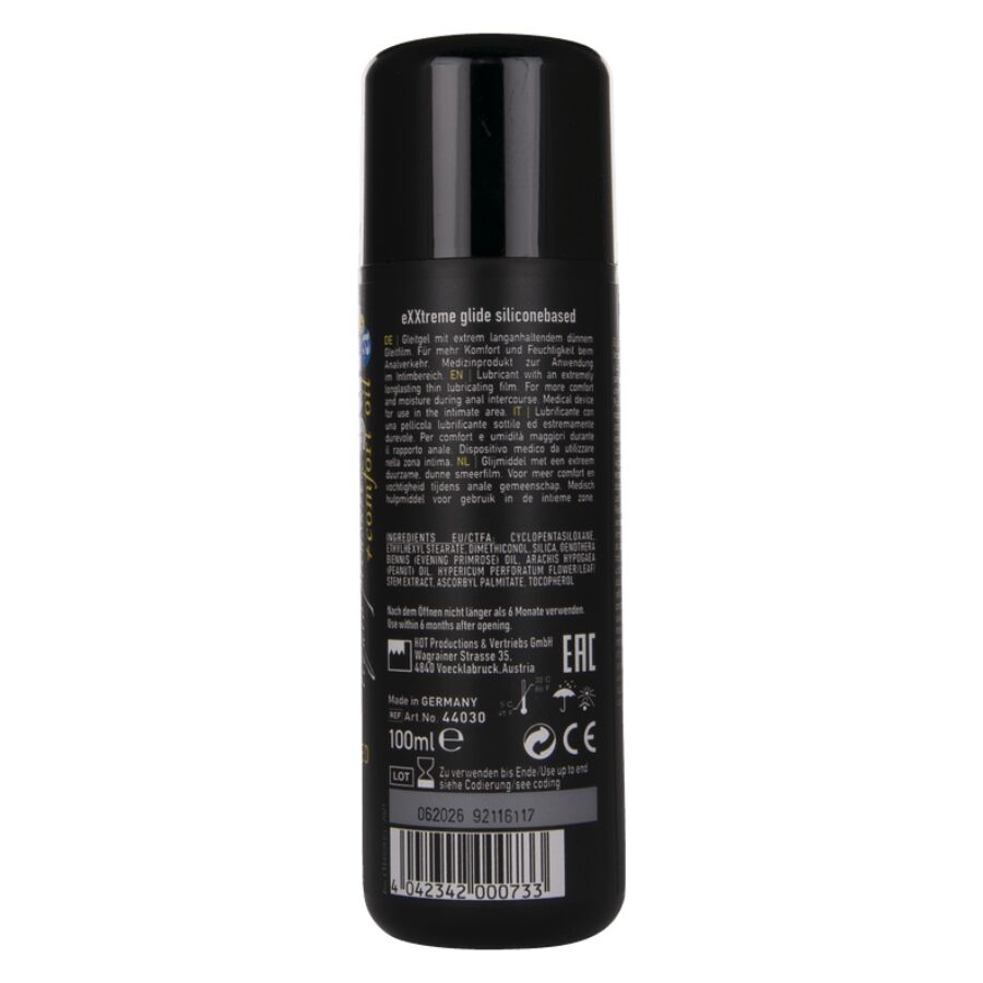 HOT - EXXTREME GLIDE LUBRICANTE BASE SILICONA + ACEITE CONFORT A+ 100 ML - Imagen 3