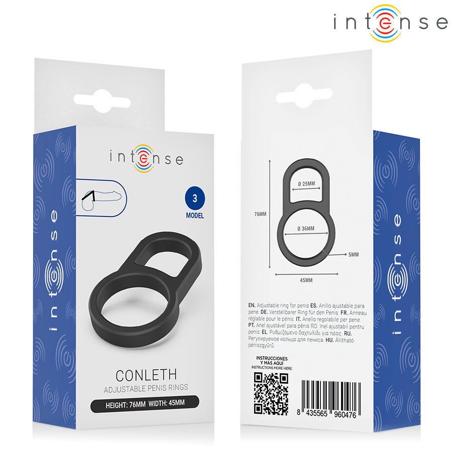 INTENSE - CONLETH ADJUSTABLE DOUBLE PENIS RING MODEL 3 - Imagen 5