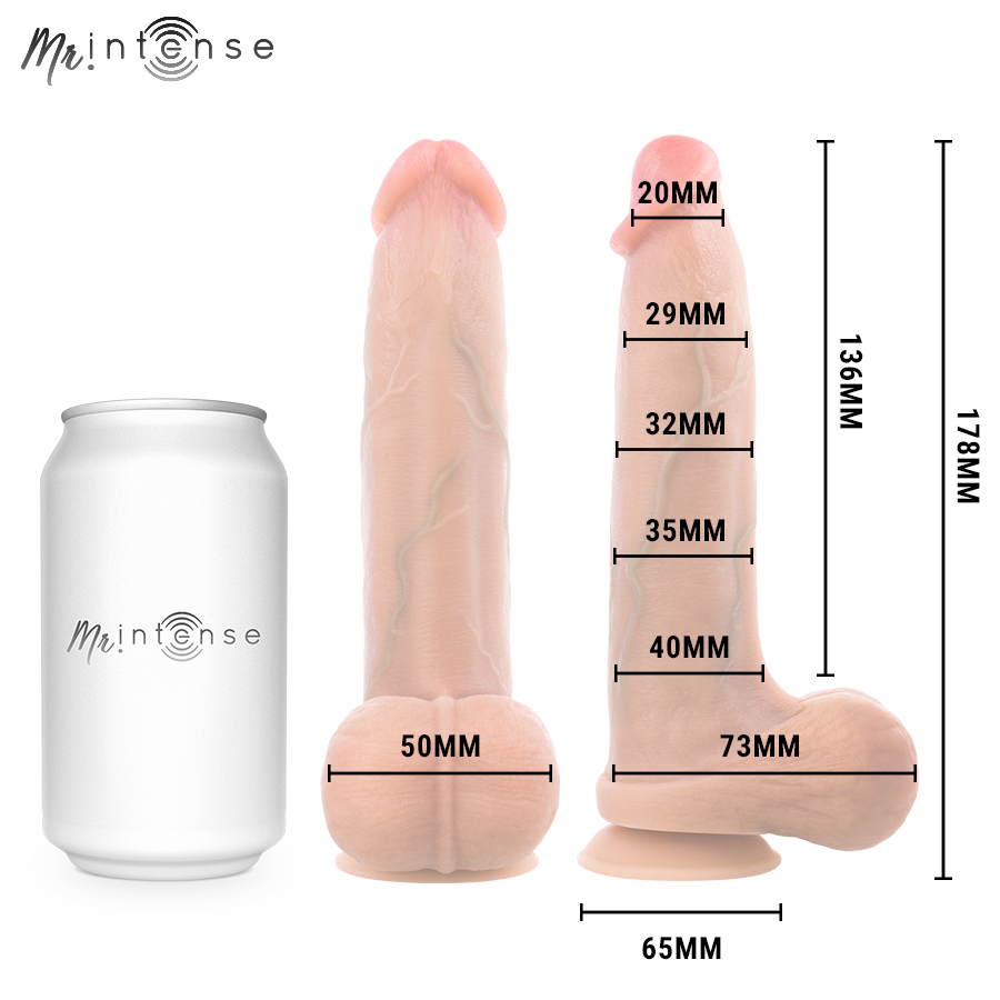 MR INTENSE - BRUCE S SILICONE DILDO WITH TESTICLES 17.8 CM -Ø- 4 CM - Imagen 4