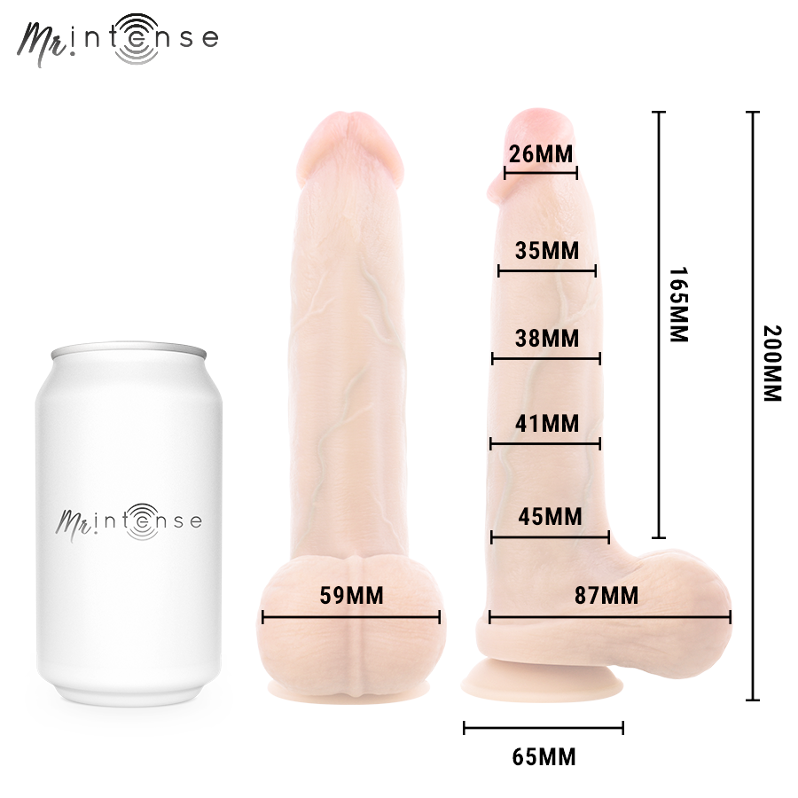 MR INTENSE - BRUCE M SILICONE DILDO WITH TESTICLES 20 CM -Ø- 4.5 CM - Imagen 4