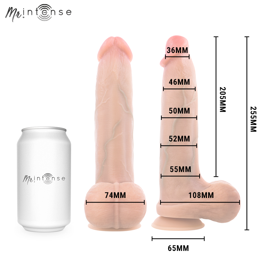 MR INTENSE - BRUCE XL SILICONE DILDO WITH TESTICLES 25.5 CM -Ø- 5.5 CM - Imagen 5