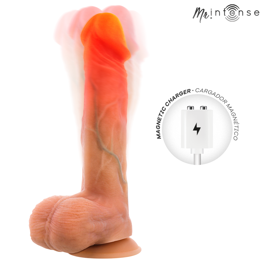 MR INTENSE - LOGAN VIBRATOR DILDO SILICONE WITH HEAT EFFECT AND REMOTE CONTROL 20 CM -Ø- 4,1 CM - Imagen 2