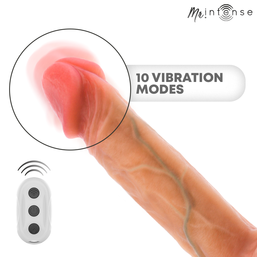 MR INTENSE - LOGAN VIBRATOR DILDO SILICONE WITH HEAT EFFECT AND REMOTE CONTROL 20 CM -Ø- 4,1 CM - Imagen 5