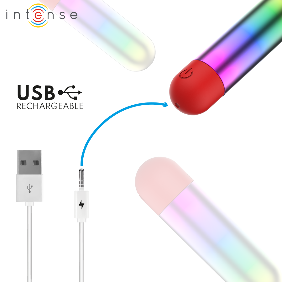 INTENSE - DEBBIE RAINBOW CLITORIS VIBRATING BULLET - Imagen 4
