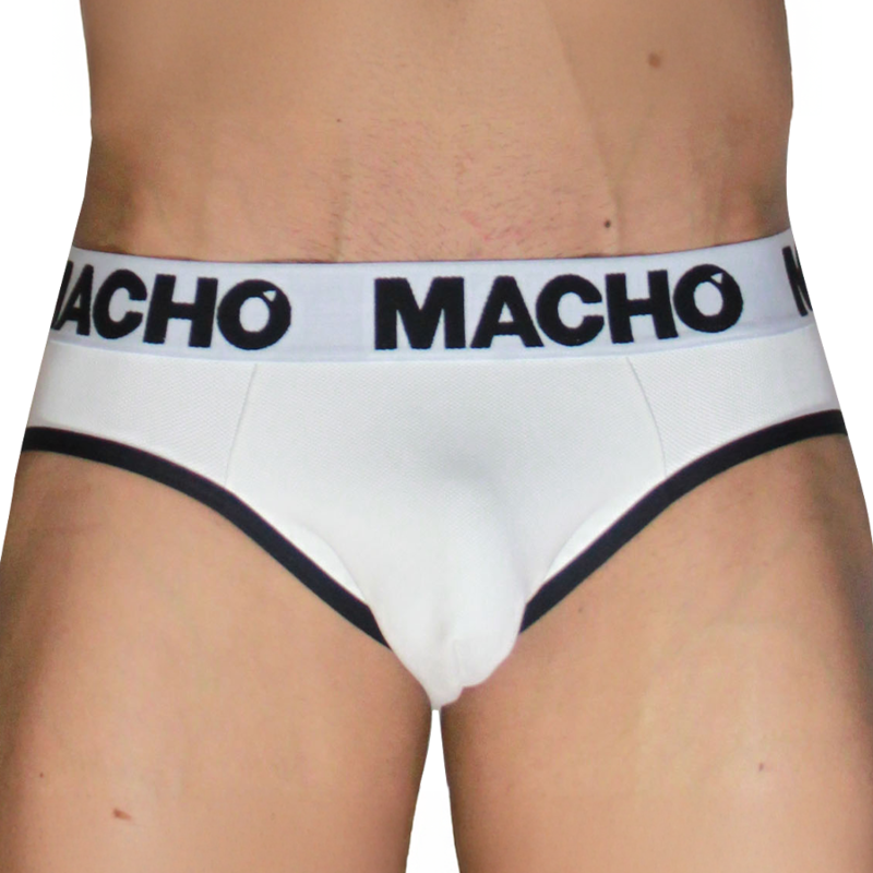 MACHO - MCH006 SLIP CLÁSICO BLANCO + NEGRO S - Imagen 2