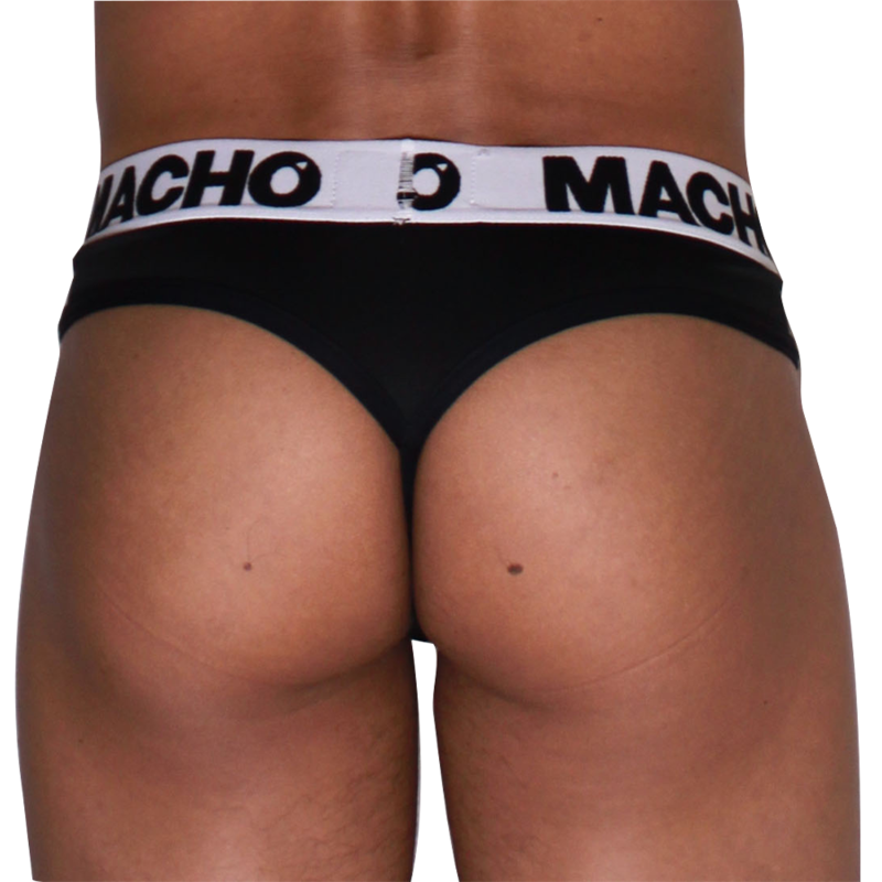 MACHO - MTG002 BLACK/BLACK THONG S - Imagen 3
