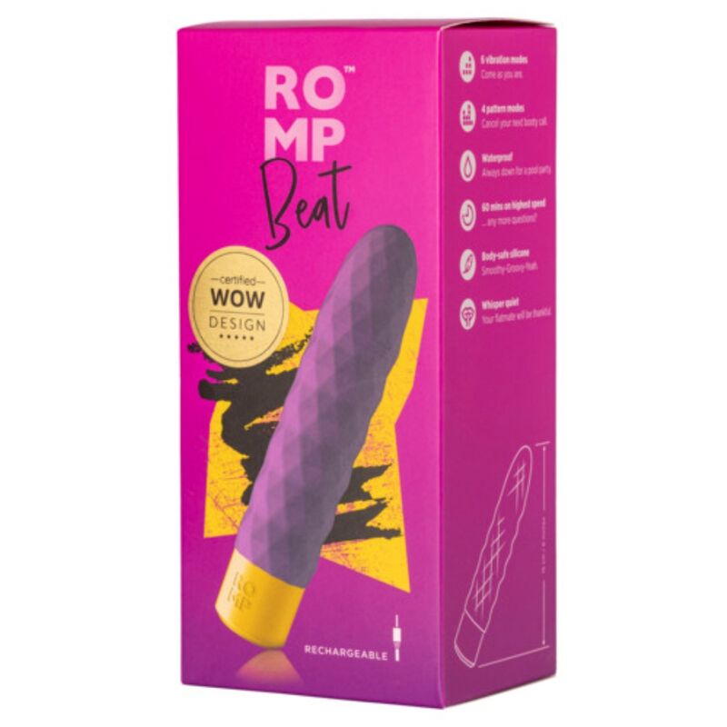 ROMP - BEAT MINI MULTIFUNCTION VIBRATING BULLET VIOLET - Imagen 5