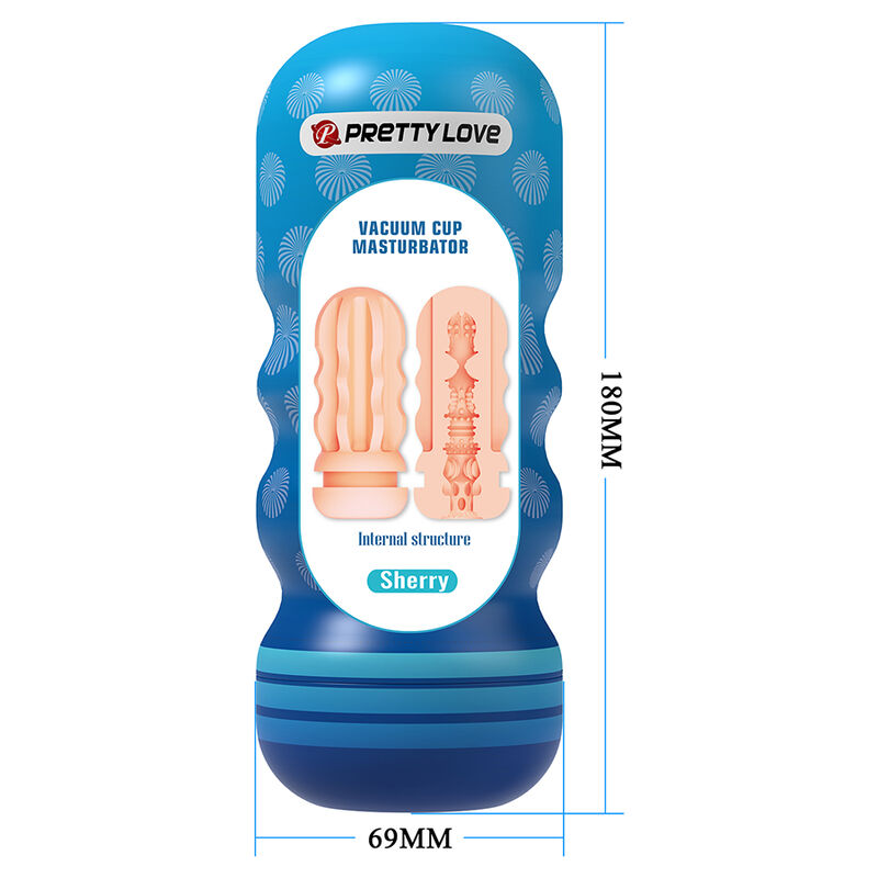 PRETTY LOVE - SHERRY VAGINA MASTURBATOR WITH SUCTION CUP AND INTERNAL TEXTURES - Imagen 2