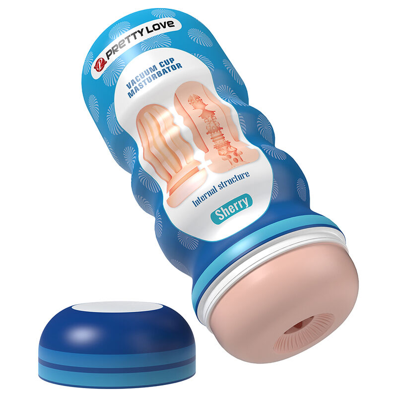 PRETTY LOVE - SHERRY VAGINA MASTURBATOR WITH SUCTION CUP AND INTERNAL TEXTURES - Imagen 3