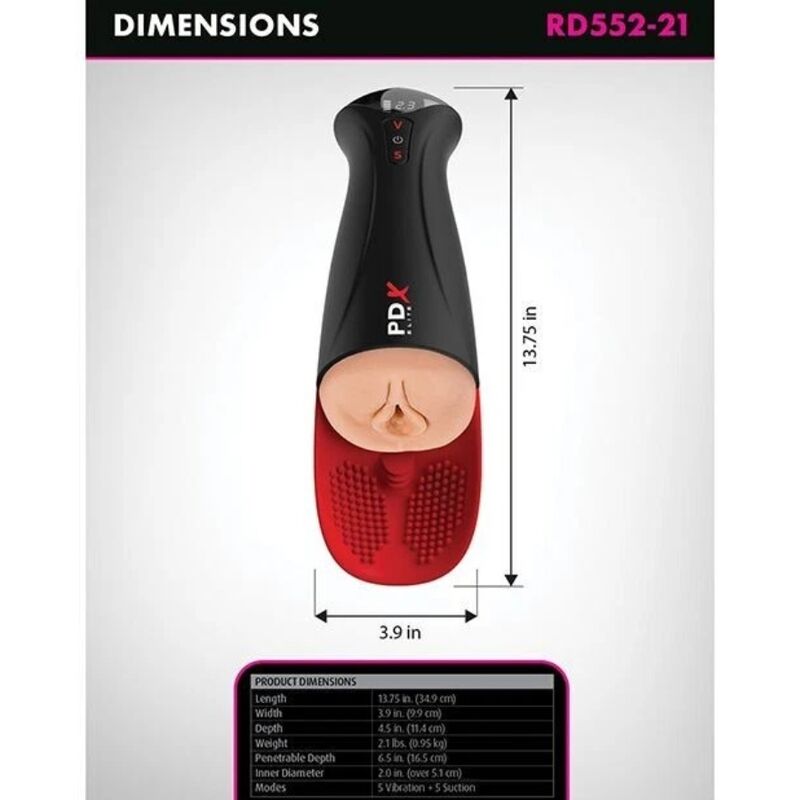 PDX ELITE - FUCK-O-MATIC PRO XL AUTOMATIC MASTURBATOR 42 CM - Imagen 5