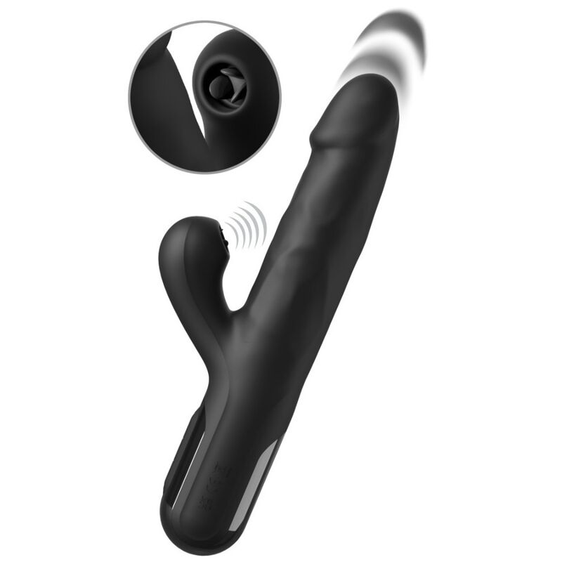 FETISH FANTASY SERIES - SONIX SILICONE THRUSTER RABBIT VIBRATOR BLACK - Imagen 2