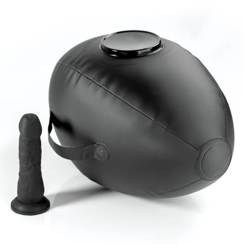 FETISH FANTASY SERIES - BODY DOCK INFLATABLE LOVE BALL WITH DILDO BLACK 41.9 CM - Imagen 2