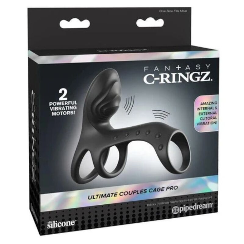 FANTASY C-RINGZ - ULTIMATE COUPLES CAGE PRO VIBRATING COCK RING 19.5 CM - Imagen 5