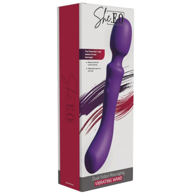 SHE.E.O - DOUBLE-ENDED VIBRATING MASSAGER WAND PURPLE - Imagen 5