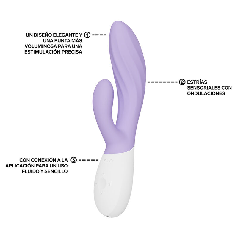 LELO - INA TWIST DOUBLE VIBRATOR RABBIT FOR G-SPOT AND CLITORIS LAVENDER - Imagen 3